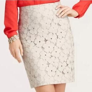 Ann Taylor Floral Lace Pencil Skirt Petite